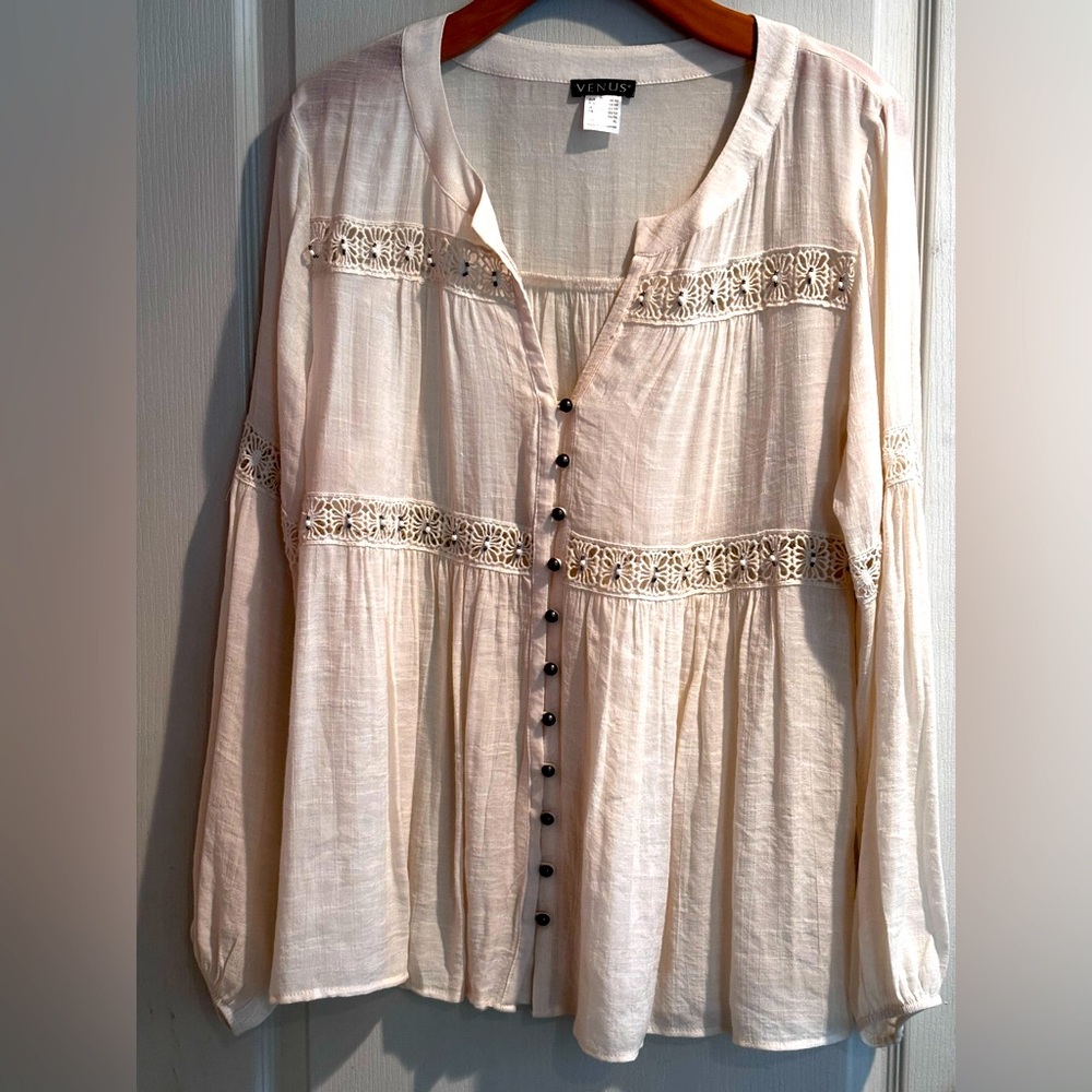 Venus Long Sleeve Embellished Blouse